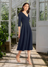 Load image into Gallery viewer, Isis A-Line Stretch Crepe Tea-Length Dress HDOP0022684