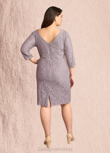 Amiyah Sheath Lace Knee-Length Dress HDOP0022694
