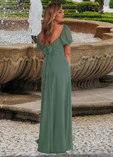 Load image into Gallery viewer, Kaley Chiffon A-line Dress with Puff Sleeves Eucalyptus HDOP0022709