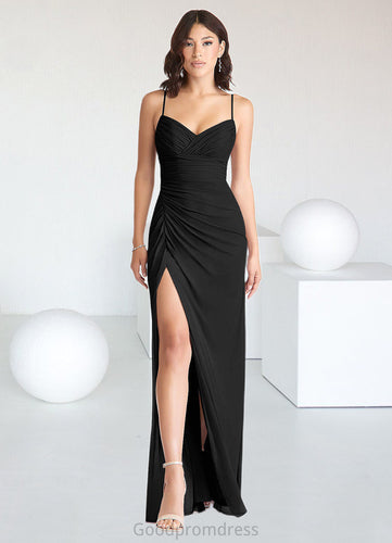 Ada Mermaid Bow Mesh Floor-Length Dress black HDOP0022715