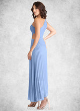 Load image into Gallery viewer, Nathalie A-Line One Shoulder Chiffon Asymmetrical Dress Steel Blue HDOP0022731