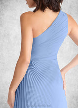 Load image into Gallery viewer, Nathalie A-Line One Shoulder Chiffon Asymmetrical Dress Steel Blue HDOP0022731