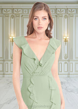 Load image into Gallery viewer, Wendy A-Line Pleated Stretch Chiffon Floor-Length Dress Dusty Sage HDOP0022745