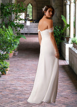 Load image into Gallery viewer, Nevaeh A-Line Off the Shoulder Chiffon Floor-Length Dress Diamond White HDOP0022768