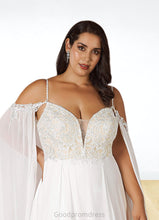 Load image into Gallery viewer, Seraphina A-Line Sequins Chiffon Chapel Train Dress Diamond White/Champagne HDOP0022792