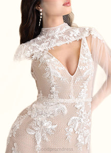 Julianna Mermaid Lace Cathedral Train Dress Diamond White/Sand HDOP0022797