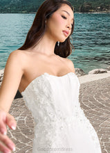 Load image into Gallery viewer, Cynthia Mermaid Sequins Tulle Cathedral Train Dress Diamond White HDOP0022798