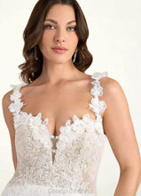 Load image into Gallery viewer, Marlee Mermaid Lace Tulle Chapel Train Dress Diamond White/Nude HDOP0022801