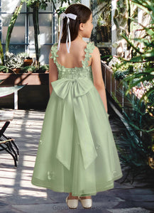 Seraphina Ball-Gown Lace Tulle Asymmetrical Dress Dusty Sage HDOP0022802