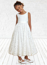 Load image into Gallery viewer, Liana A-Line Lace Ankle-Length Dress Diamond White HDOP0022815
