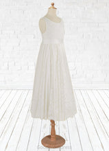 Load image into Gallery viewer, Liana A-Line Lace Ankle-Length Dress Diamond White HDOP0022815