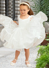 Load image into Gallery viewer, Lauretta Ball-Gown Sweetheart Neckline Organza Knee-Length Dress Diamond White HDOP0022854