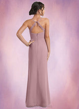 Load image into Gallery viewer, Madeleine A-Line Chiffon Floor-Length Junior Bridesmaid Dress dusty rose HDOP0022856