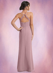 Madeleine A-Line Chiffon Floor-Length Junior Bridesmaid Dress dusty rose HDOP0022856