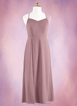 Load image into Gallery viewer, Madeleine A-Line Chiffon Floor-Length Junior Bridesmaid Dress dusty rose HDOP0022856