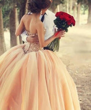 Load image into Gallery viewer, Sweetheart Ball Gown Wedding/Quinceanera Dresses Beaded Bodice Tulle