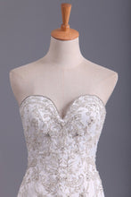 Load image into Gallery viewer, Sweetheart Wedding Dresses Mermaid Organza With Beads And Rhinestones