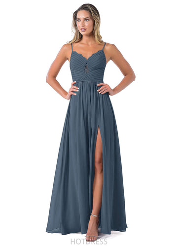 Yareli Scoop Sleeveless Natural Waist Floor Length A-Line/Princess Bridesmaid Dresses
