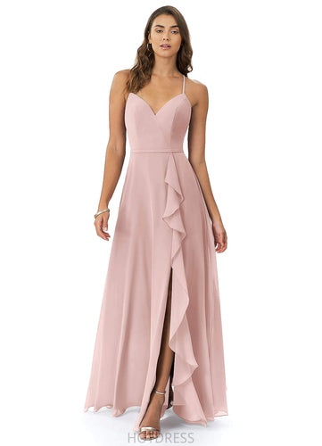Yamilet Empire Waist Floor Length V-Neck Sleeveless A-Line/Princess Bridesmaid Dresses