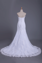 Load image into Gallery viewer, Wedding Dresses Mermaid Sweetheart With Beads And Applique Tulle