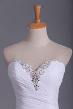 Load image into Gallery viewer, Wedding Dresses Sweetheart Sheath With Beads And Ruffles Chiffon Court Train
