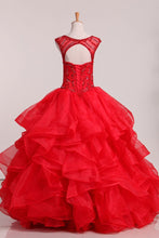 Load image into Gallery viewer, Quinceanera Dresses Organza Scoop With Beading Ball Gown