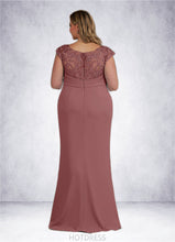 Load image into Gallery viewer, Violet Mermaid Lace Stretch Crepe Floor-Length Dress P0019898
