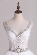 Load image into Gallery viewer, Wedding Dresses Straps With Applique And Beads Tulle A Line