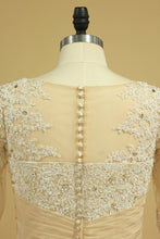 Load image into Gallery viewer, Wedding Dresses A Line V Neck Half Sleeves Plus Size With Applique &amp; Beads Organza