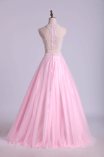 Load image into Gallery viewer, Two Pieces Scoop A Line Prom Dresses Floor Length With Beads New