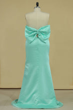 Load image into Gallery viewer, Prom Dresses Strapless Mermaid Satin With Bow Knot Plus Size