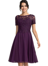 Load image into Gallery viewer, Campbell A-line Scoop Knee-Length Chiffon Lace Cocktail Dress HDOP0020955