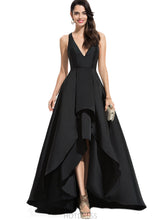 Load image into Gallery viewer, Virginia A-line V-Neck Asymmetrical Satin Evening Dress HDOP0020855