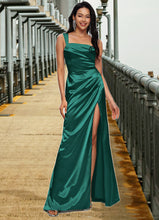 Load image into Gallery viewer, Andrea Sheath/Column Asymmetrical Floor-Length Stretch Satin Prom Dresses HDOP0022193