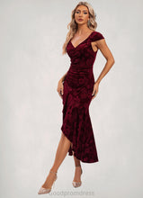 Load image into Gallery viewer, Ryan Flower Sweetheart Elegant Trumpet/Mermaid Velvet Asymmetrical Dresses HDOP0022284