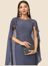 Load image into Gallery viewer, Aliya Sheath/Column Scoop Knee-Length Chiffon Cocktail Dress With Beading Appliques Lace HDOP0022316