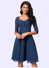 Load image into Gallery viewer, Amiya A-line V-Neck Knee-Length Chiffon Cocktail Dress With Ruffle HDOP0022333