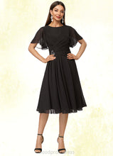 Load image into Gallery viewer, Saige A-line Scoop Knee-Length Chiffon Cocktail Dress With Beading Pleated HDOP0022336