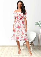 Load image into Gallery viewer, Adalynn A-line Off the Shoulder Knee-Length Chiffon Cocktail Dress With Bow HDOP0022337