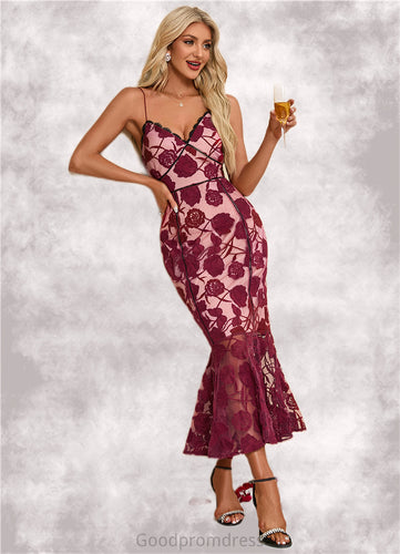 Aiyana Jacquard Sweetheart Elegant Trumpet/Mermaid Tulle Midi Dresses HDOP0022342