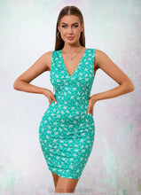 Load image into Gallery viewer, Maddison Floral Print V-Neck Sexy Bodycon Cotton Blends Mini Dresses HDOP0022539