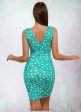 Load image into Gallery viewer, Maddison Floral Print V-Neck Sexy Bodycon Cotton Blends Mini Dresses HDOP0022539
