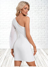 Load image into Gallery viewer, Penelope Ruffle One Shoulder Sexy Bodycon Cotton Blends Mini Dresses HDOP0022542