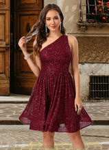 Load image into Gallery viewer, Bianca Sequins One Shoulder A-line Sequin Dresses HDOP0022545