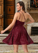 Load image into Gallery viewer, Bianca Sequins One Shoulder A-line Sequin Dresses HDOP0022545