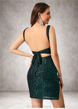 Load image into Gallery viewer, Peggie Square Sheath/Column Sequin Dresses HDOP0022547