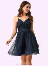 Load image into Gallery viewer, Maisie Pleated V-Neck A-line Tulle Dresses HDOP0022548