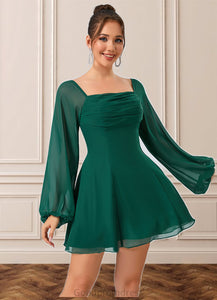 Giselle Square A-line Chiffon Dresses HDOP0022549