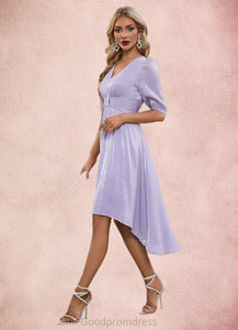 Savanna V-Neck Elegant A-line Polyester Midi Dresses HDOP0022550