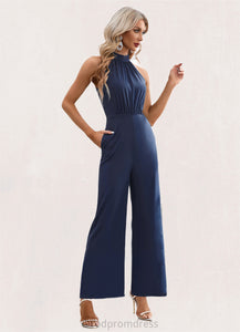 Selah High Neck Elegant Jumpsuit/Pantsuit Polyester Maxi Dresses HDOP0022551